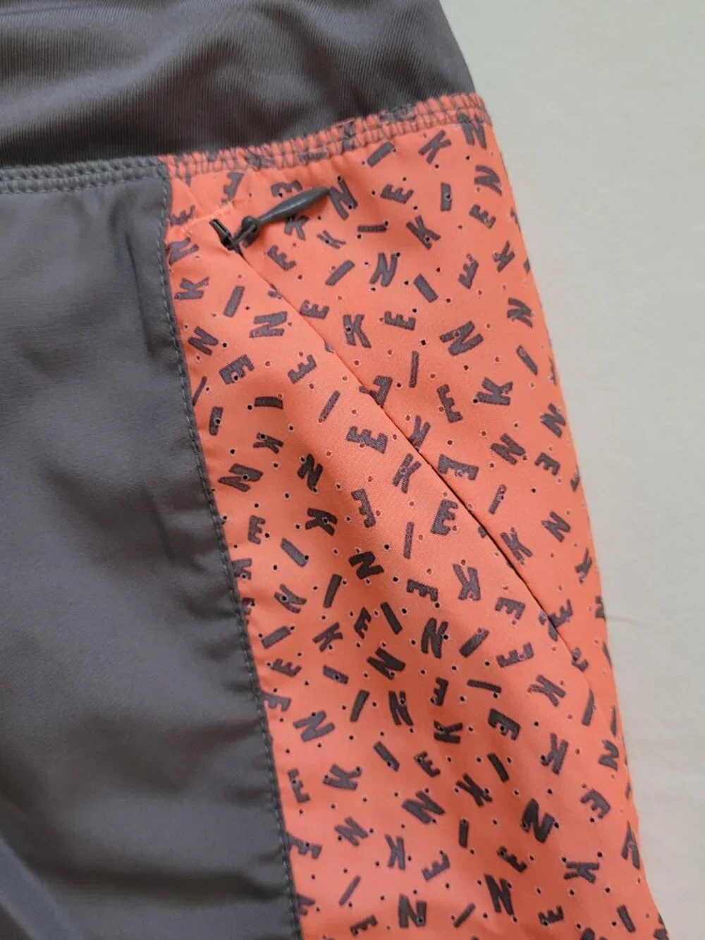 Nike Dri Fit Girls Athletic Shorts Activewear Running Coral Gray Medium - Picture 11 of 12